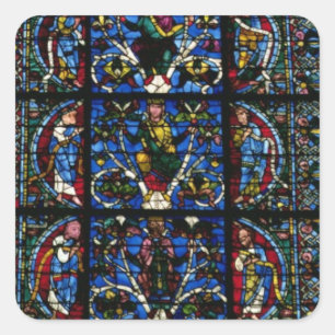 Adesivo Quadrado A árvore de Jesse, janela de lanceta no facad