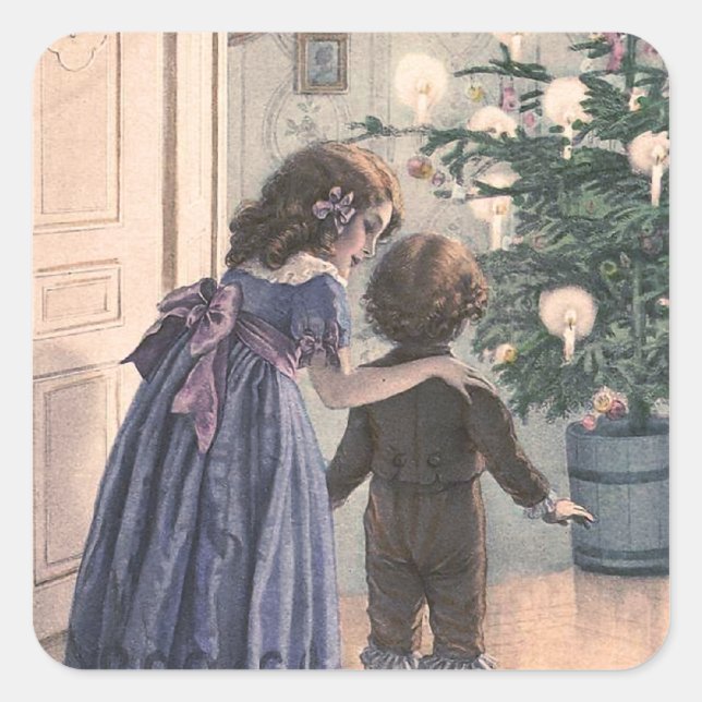 Adesivo Quadrado "A árvore de Natal" (Frente)
