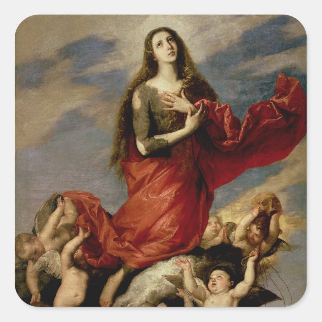 Adesivo Quadrado A Assunção de Mary Magdalene, 1636 (Frente)