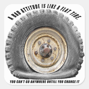 Adesivo Quadrado A atitude má gosta do pneu liso