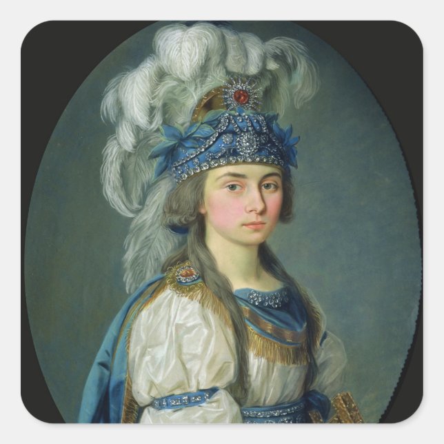 Adesivo Quadrado A atriz e cantor Praskovya Zhemchugova (Frente)