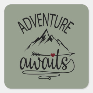 Adesivo Quadrado A aventura bonita aguarda a palavra arte