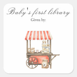 Adesivo Quadrado A baby is brewing coffee - baby's first library
