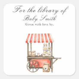 Adesivo Quadrado A baby is brewing coffee - for the library of