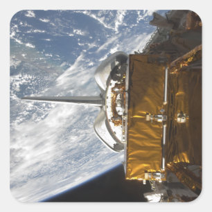 Adesivo Quadrado A baía de carga da Space Shuttle Atlantis recuou