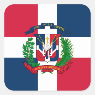 Adesivo Quadrado A bandeira da República Dominicana
