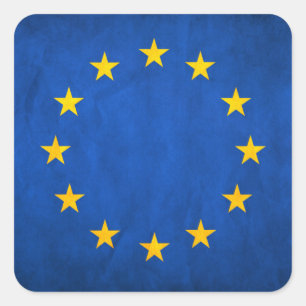 Adesivo Quadrado A bandeira da União Europeia, UE embandeira,