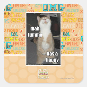 Adesivo Quadrado A barriga do Mah tem um feliz