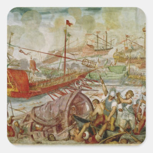 Adesivo Quadrado A batalha de Lepanto, em outubro de 1571, 1600