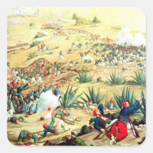 Adesivo Quadrado A batalha de Puebla, o 5 de maio de 1862