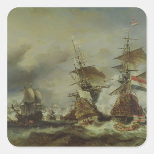 Adesivo Quadrado A batalha de Texel, o 29 de junho de 1694