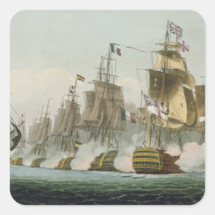 Adesivo Quadrado A batalha de Trafalgar, o 21 de outubro de 1805,