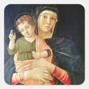 Adesivo Quadrado A bênção do Virgin e da criança, 1460-70