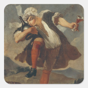 Adesivo Quadrado A boa garrafa, o sinal de comerciante de vinho