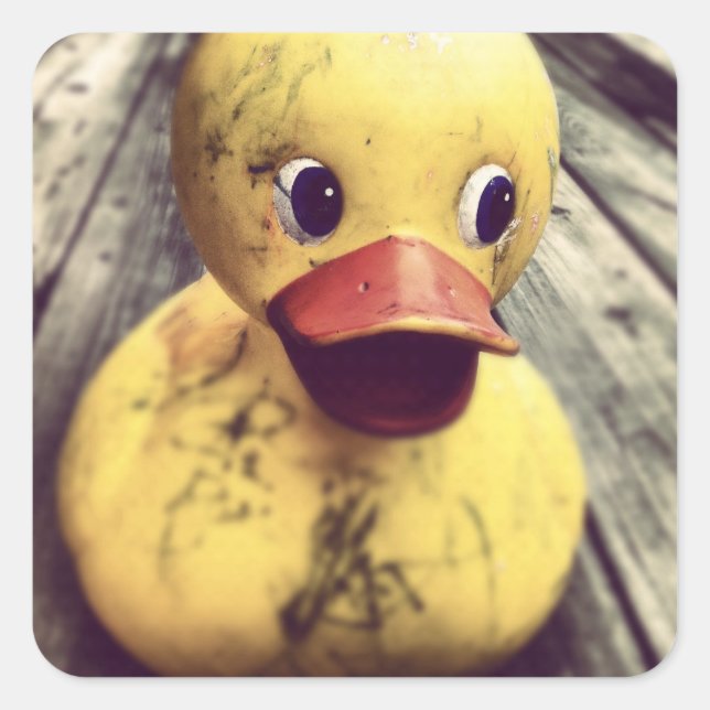 Adesivo Quadrado A Borracha Amarela precisa de um banho! (Frente)