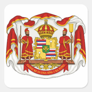 Adesivo Quadrado A brasão real do reino de Havaí