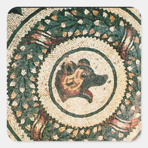 Adesivo Quadrado A cabeça do urso, mosaico romano, século IV