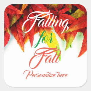 Adesivo Quadrado A cair para o outono a folha de outono elegante ve