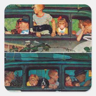 Adesivo Quadrado A caminho de Norman Rockwell