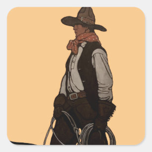 Adesivo Quadrado A Capa da Revista The Cowboy por NC Wyeth
