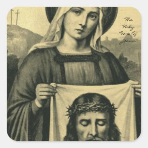 Adesivo Quadrado A cara santamente de Jesus