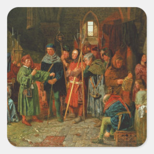 Adesivo Quadrado A carga do fruto do corniso ao relógio