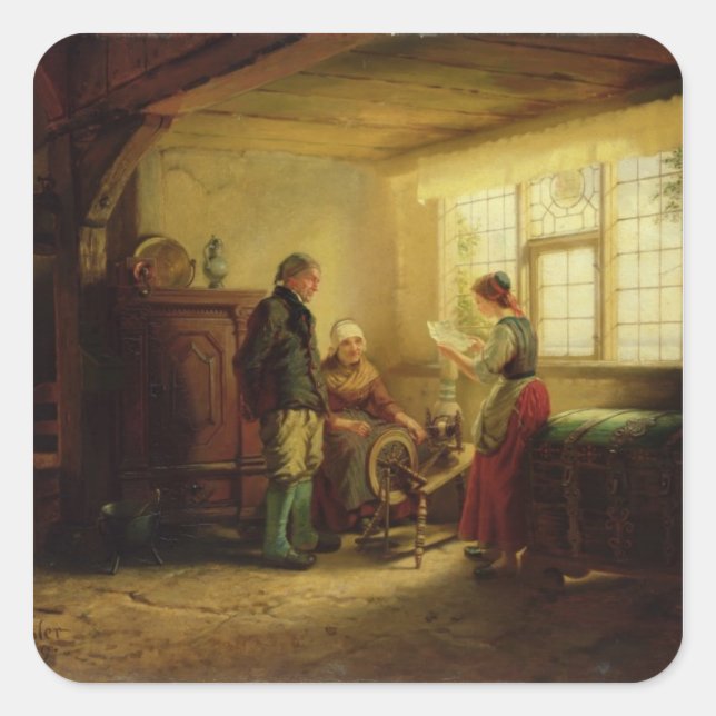 Adesivo Quadrado A Carta, 1869 (Frente)