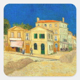 Adesivo Quadrado A casa amarela (1888) paisagem arte Van Gogh