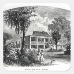 Adesivo Quadrado A casa do plantador no Mississippi