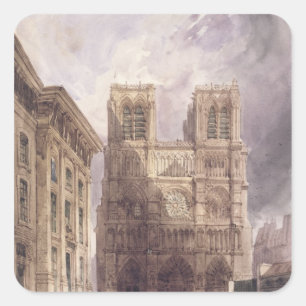 Adesivo Quadrado A catedral de Notre Dame, Paris, 1836