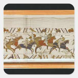 Adesivo Quadrado A cavalaria normanda ataca o inglês