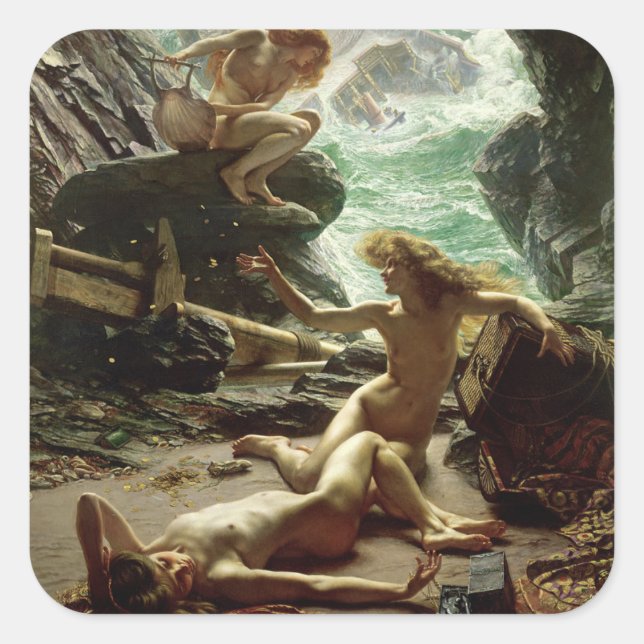 Adesivo Quadrado A Caverna das Ninfas de Tempestade, 1903 (óleo na  (Frente)