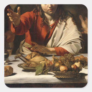 Adesivo Quadrado A ceia em Emmaus, 1601
