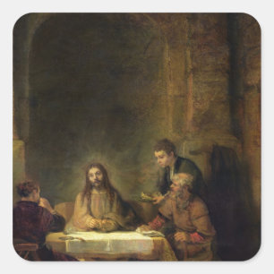 Adesivo Quadrado A ceia em Emmaus, 1648