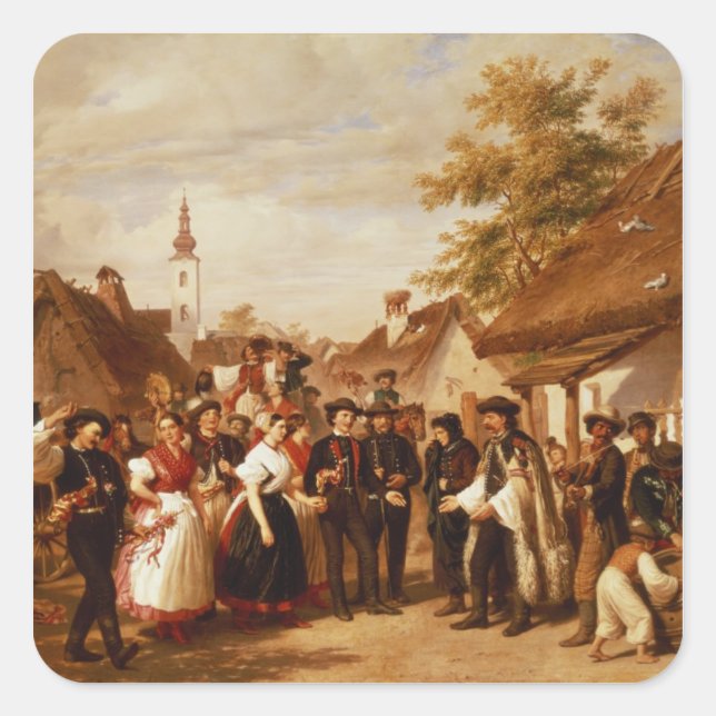 Adesivo Quadrado A chegada da noiva, 1856 (Frente)