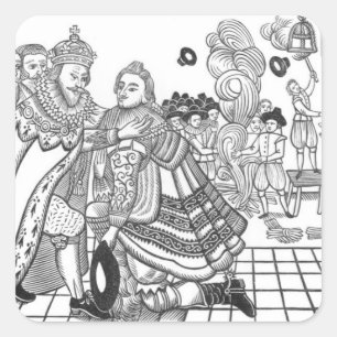 Adesivo Quadrado A Chegada de Sua Majestade Charles (1600-49) Prínc