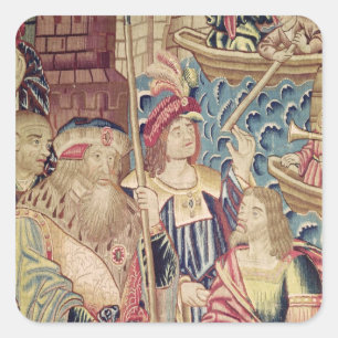 Adesivo Quadrado A chegada de Vasco da Gama em Calicut