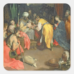 Adesivo Quadrado A circuncisão do cristo, 1590 (óleo em canvas)
