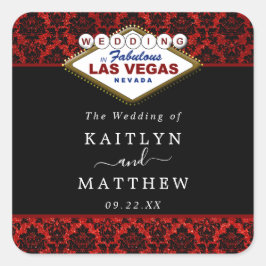 Adesivo Quadrado A Coleção de Casamentos de Las Vegas do Damask Gli