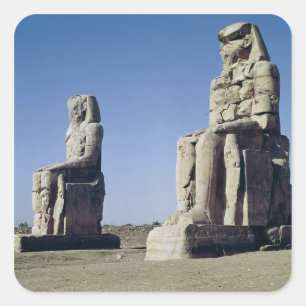 Adesivo Quadrado A Colose da Memnon, estátuas de Amenhotep