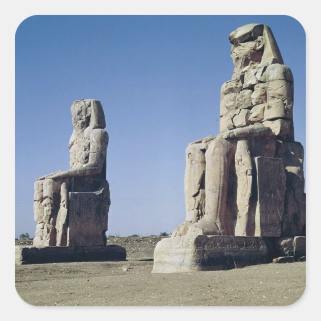 Adesivo Quadrado A Colose da Memnon, estátuas de Amenhotep (Frente)