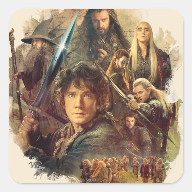 Adesivo Quadrado A Companhia e os Elfos da Mirkwood (Frente)