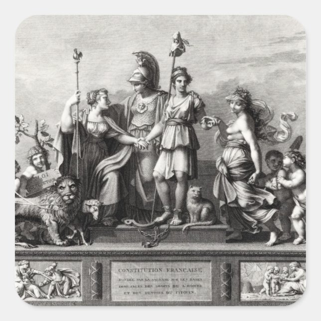 Adesivo Quadrado A Constituição Francesa (Frente)