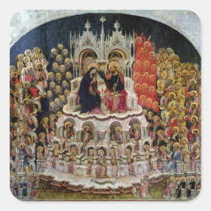 Adesivo Quadrado A coroação do Virgin no paraíso, 1438