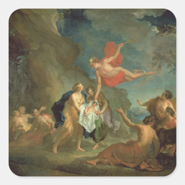 Adesivo Quadrado A Criança Baco Entregue por Mercúrio ao Nym (Frente)