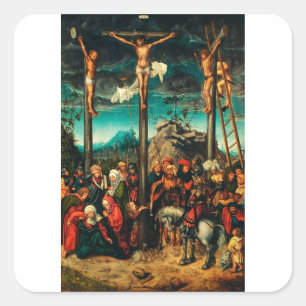 Adesivo Quadrado A Crucificação por Lucas Cranach, o Velho