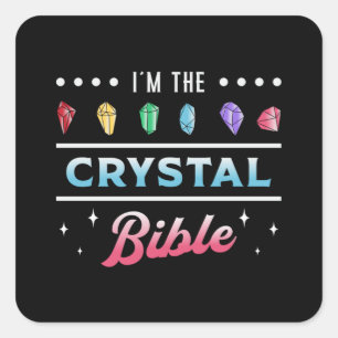 Adesivo Quadrado A cura de cristal sou a Chakra da cura de Bíblia