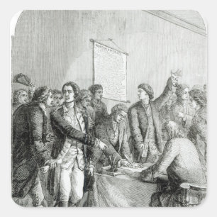 Adesivo Quadrado A declaração dos Estados Unidos de independênci