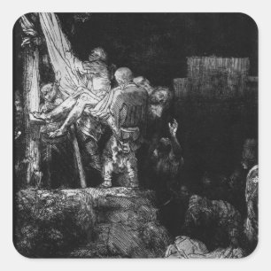 Adesivo Quadrado A descida da cruz com uma tocha, 1654