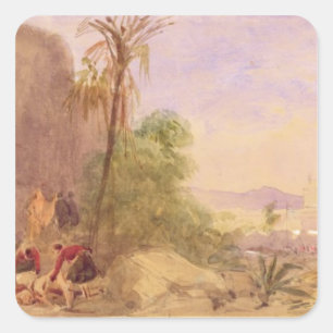 Adesivo Quadrado A descoberta do corpo de Tipu na porta de água em